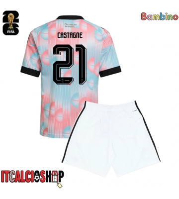 Belgio Timothy Castagne #21 Seconda Maglia Bambino Mondiali 2026 Manica Corta (+ Pantaloni corti)